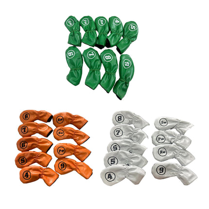 9Pcs Golf Iron Headcovers Fashion Golf Accessories Golf Iron Head Protectors Green