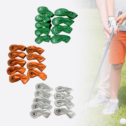 9Pcs Golf Iron Headcovers Fashion Golf Accessories Golf Iron Head Protectors Green