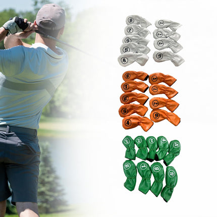 9Pcs Golf Iron Headcovers Fashion Golf Accessories Golf Iron Head Protectors Green