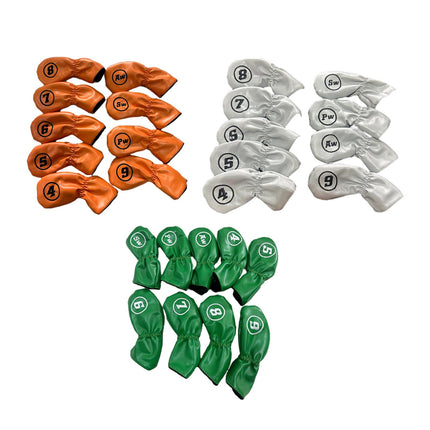 9Pcs Golf Iron Headcovers Fashion Golf Accessories Golf Iron Head Protectors Green