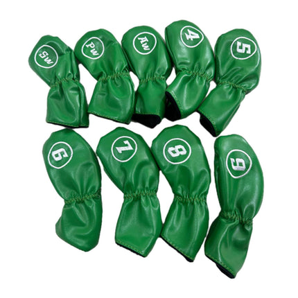 9Pcs Golf Iron Headcovers Fashion Golf Accessories Golf Iron Head Protectors Green