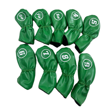 9Pcs Golf Iron Headcovers Fashion Golf Accessories Golf Iron Head Protectors Green
