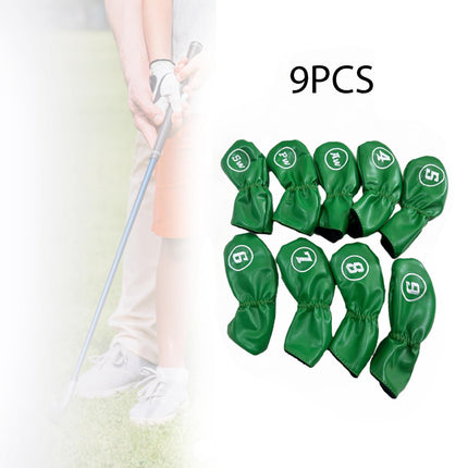 9Pcs Golf Iron Headcovers Fashion Golf Accessories Golf Iron Head Protectors Green