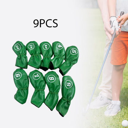 9Pcs Golf Iron Headcovers Fashion Golf Accessories Golf Iron Head Protectors Green