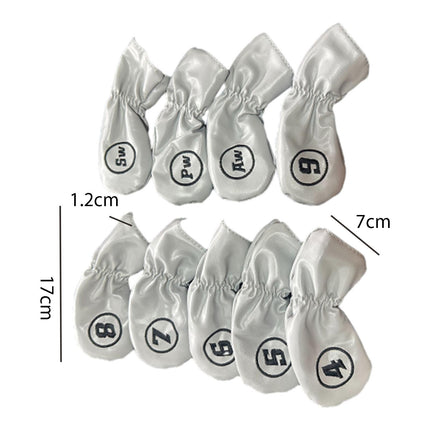 9Pcs Golf Iron Headcovers Fashion Golf Accessories Golf Iron Head Protectors Gray