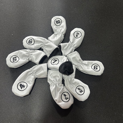 9Pcs Golf Iron Headcovers Fashion Golf Accessories Golf Iron Head Protectors Gray