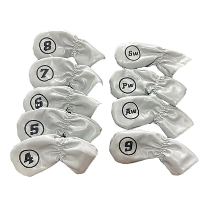 9Pcs Golf Iron Headcovers Fashion Golf Accessories Golf Iron Head Protectors Gray