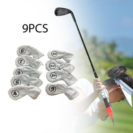 9Pcs Golf Iron Headcovers Fashion Golf Accessories Golf Iron Head Protectors Gray
