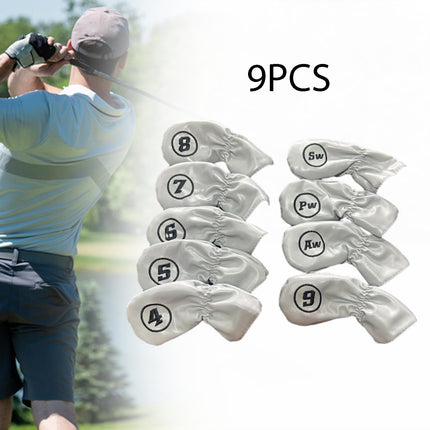 9Pcs Golf Iron Headcovers Fashion Golf Accessories Golf Iron Head Protectors Gray
