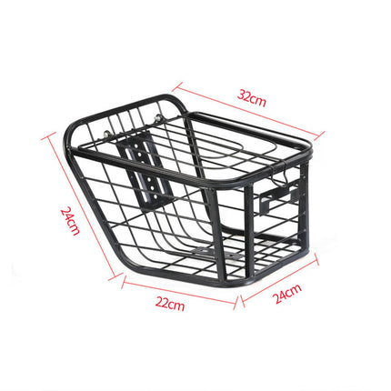 Rear Bike Basket Carrier Metal Cycling Rack Basket for Biking Luggage Hiking