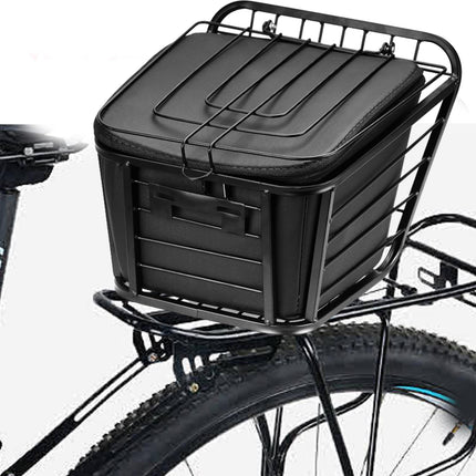 Rear Bike Basket Carrier Metal Cycling Rack Basket for Biking Luggage Hiking