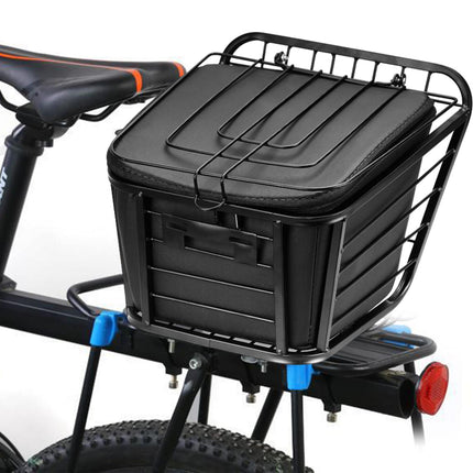 Rear Bike Basket Carrier Metal Cycling Rack Basket for Biking Luggage Hiking
