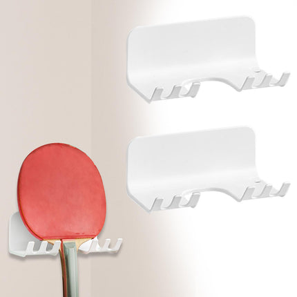 2x Wall Mounted Racket Rack Practical with Small Hooks Badminton Racket Hook