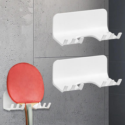 2x Wall Mounted Racket Rack Practical with Small Hooks Badminton Racket Hook