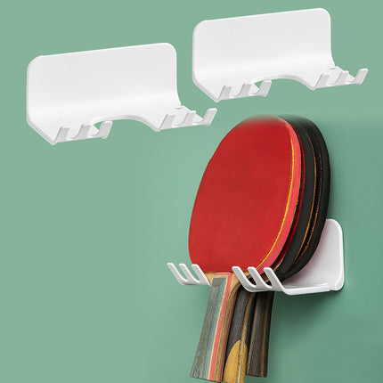 2x Wall Mounted Racket Rack Practical with Small Hooks Badminton Racket Hook