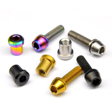 Bike Stem Bolt Nut Set Repair Lightweight Attachment Spare Parts Replacement Silver