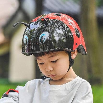 3D Ladybug Bike Helmet Kids Portable Road Cycling Helmet for Children Riding S