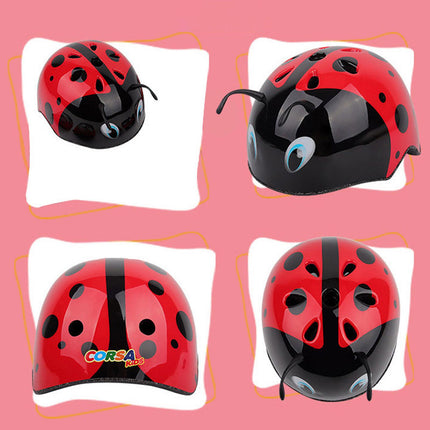 3D Ladybug Bike Helmet Kids Portable Road Cycling Helmet for Children Riding M