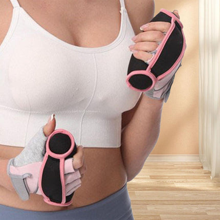 1 Pair Running Hand Weights Detachable Women Handheld Aerobics Sand Bag 1lb Pink
