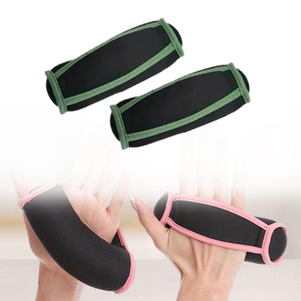 1 Pair Running Hand Weights Detachable Women Handheld Aerobics Sand Bag 2lb Green