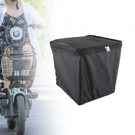 Bike Basket Cover Rainproof Protector for Motorcycles Cycling Electric Bikes Solid Black