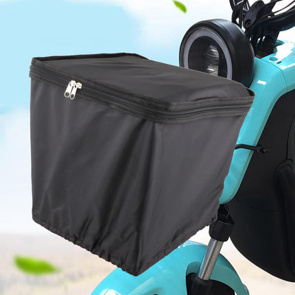 Bike Basket Cover Rainproof Protector for Motorcycles Cycling Electric Bikes Solid Black