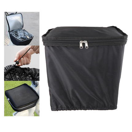 Bike Basket Cover Rainproof Protector for Motorcycles Cycling Electric Bikes Solid Black