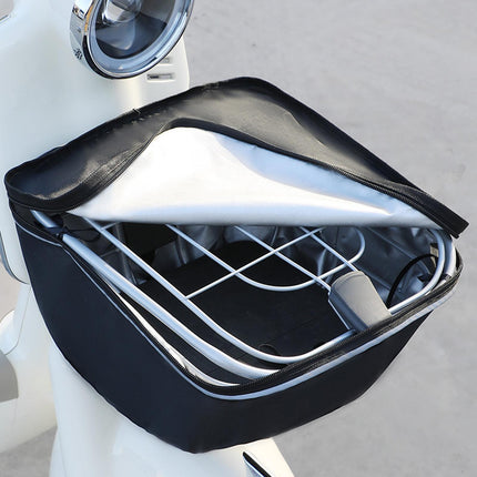 Bike Basket Cover Rainproof Protector for Motorcycles Cycling Electric Bikes Black with Strap