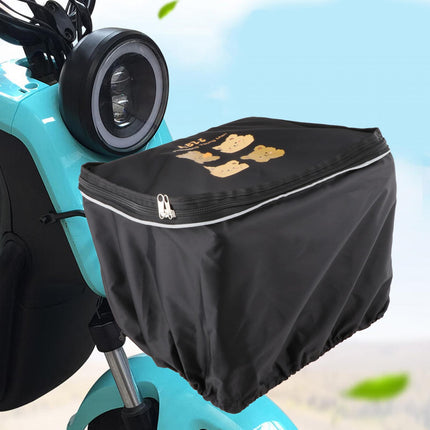 Bike Basket Cover Rainproof Protector for Motorcycles Cycling Electric Bikes Bear Pattern