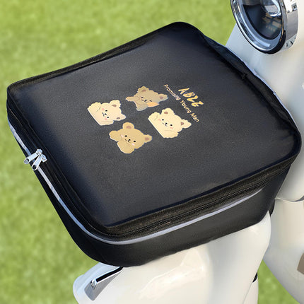 Bike Basket Cover Rainproof Protector for Motorcycles Cycling Electric Bikes Bear Pattern