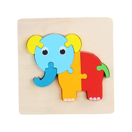 Crofta Animal Puzzle Jigsaw Building Blocks Shape Puzzle Animal Game Toy Gifts elephant