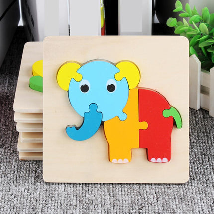 Crofta Animal Puzzle Jigsaw Building Blocks Shape Puzzle Animal Game Toy Gifts elephant