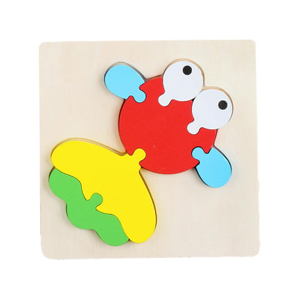 Crofta Animal Puzzle Jigsaw Building Blocks Shape Puzzle Animal Game Toy Gifts goldfish