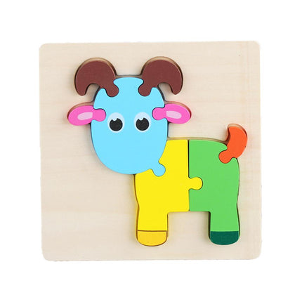 Crofta Animal Puzzle Jigsaw Building Blocks Shape Puzzle Animal Game Toy Gifts goat