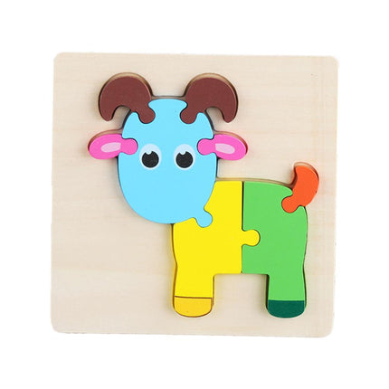 Crofta Animal Puzzle Jigsaw Building Blocks Shape Puzzle Animal Game Toy Gifts goat