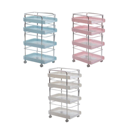 1:6 Dollhouse Miniature 4 Tier Rolling Cart for DIY Projects Building  White