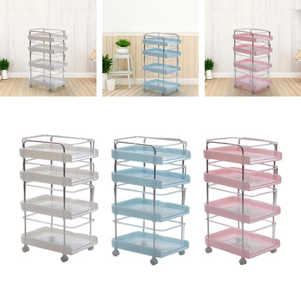 1:6 Dollhouse Miniature 4 Tier Rolling Cart for DIY Projects Building  White