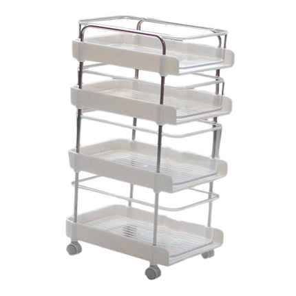 1:6 Dollhouse Miniature 4 Tier Rolling Cart for DIY Projects Building  White
