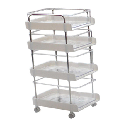1:6 Dollhouse Miniature 4 Tier Rolling Cart for DIY Projects Building  White