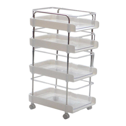 1:6 Dollhouse Miniature 4 Tier Rolling Cart for DIY Projects Building  White