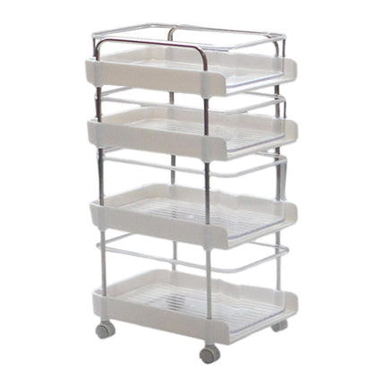 1:6 Dollhouse Miniature 4 Tier Rolling Cart for DIY Projects Building  White