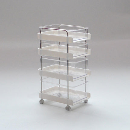 1:6 Dollhouse Miniature 4 Tier Rolling Cart for DIY Projects Building  White