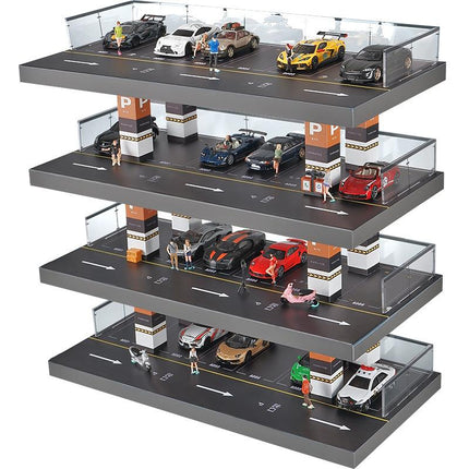 Crofta 1/64 Diecast Car Display Case Protection for Toy Cars Model Collectors Gifts Black 4 Tiers