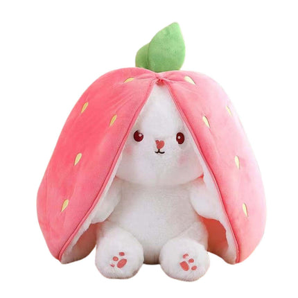 Crofta Animal Plush Toy Women Girls Gifts Soft Rabbit Toy for Children Adults Girls 25cm Strawberry Rabbit