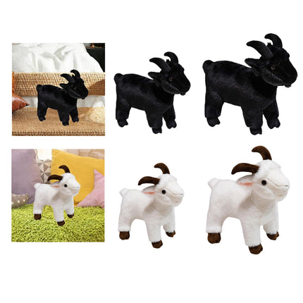 Crofta Animal Plush Toy Animal Toy Realistic Sheep Plush Toy for Holidays Home Couch black and S