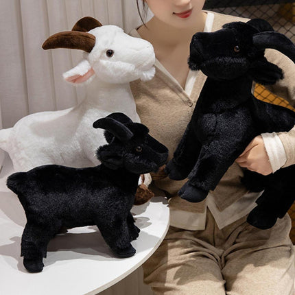 Crofta Animal Plush Toy Animal Toy Realistic Sheep Plush Toy for Holidays Home Couch white and S