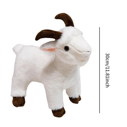Crofta Animal Plush Toy Animal Toy Realistic Sheep Plush Toy for Holidays Home Couch white and S