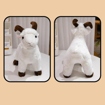 Crofta Animal Plush Toy Animal Toy Realistic Sheep Plush Toy for Holidays Home Couch white and M