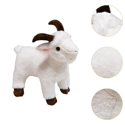 Crofta Animal Plush Toy Animal Toy Realistic Sheep Plush Toy for Holidays Home Couch white and M