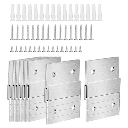 Crofta 8 Pairs French Cleat Picture Hanger Sturdy for Wall Painting Artwork Cabinet